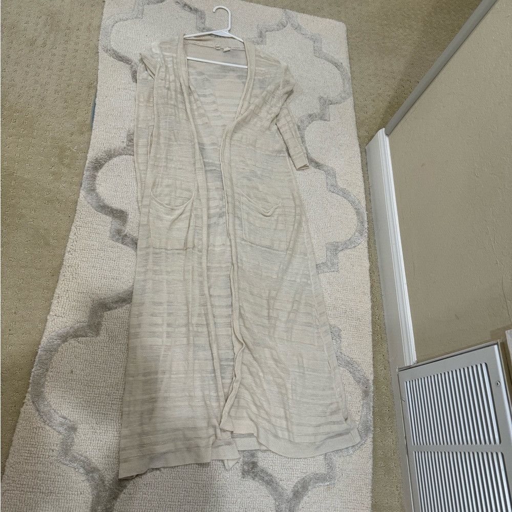 Cream color long cardigan